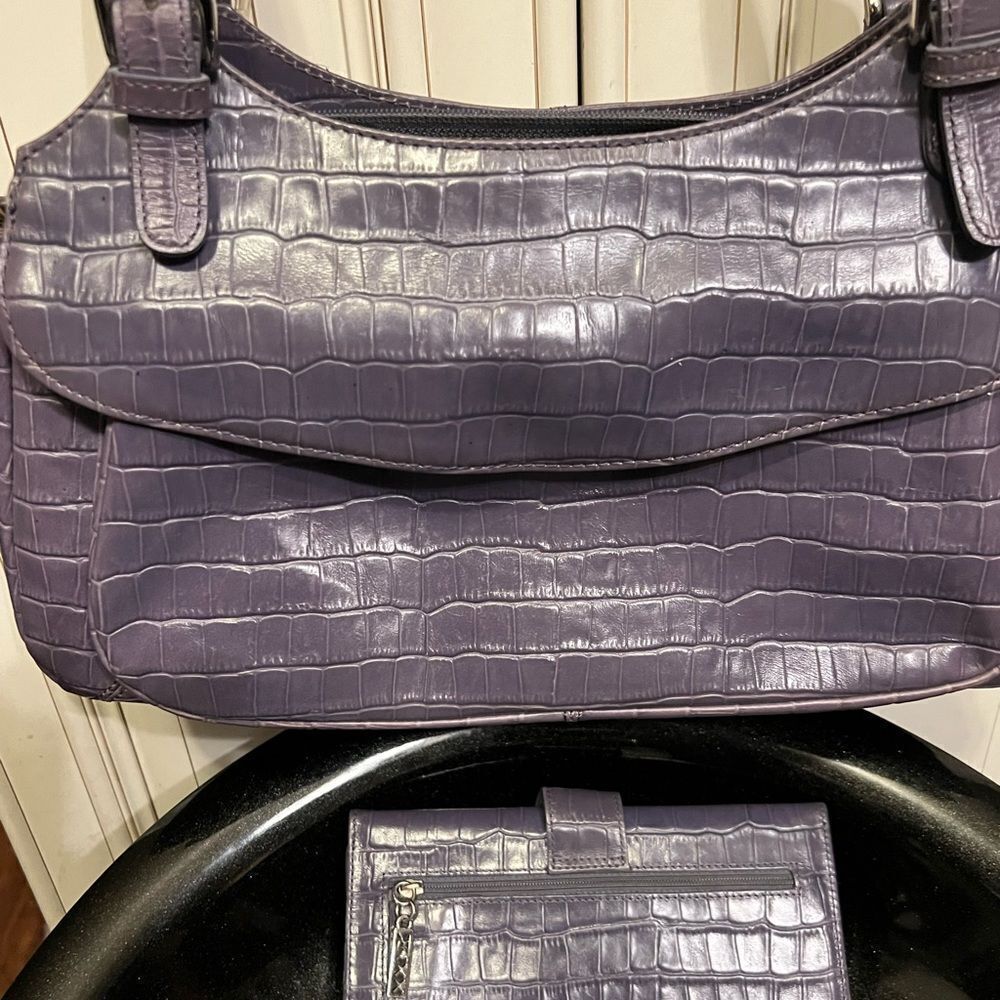 MAXX croc embossed purse and wallet